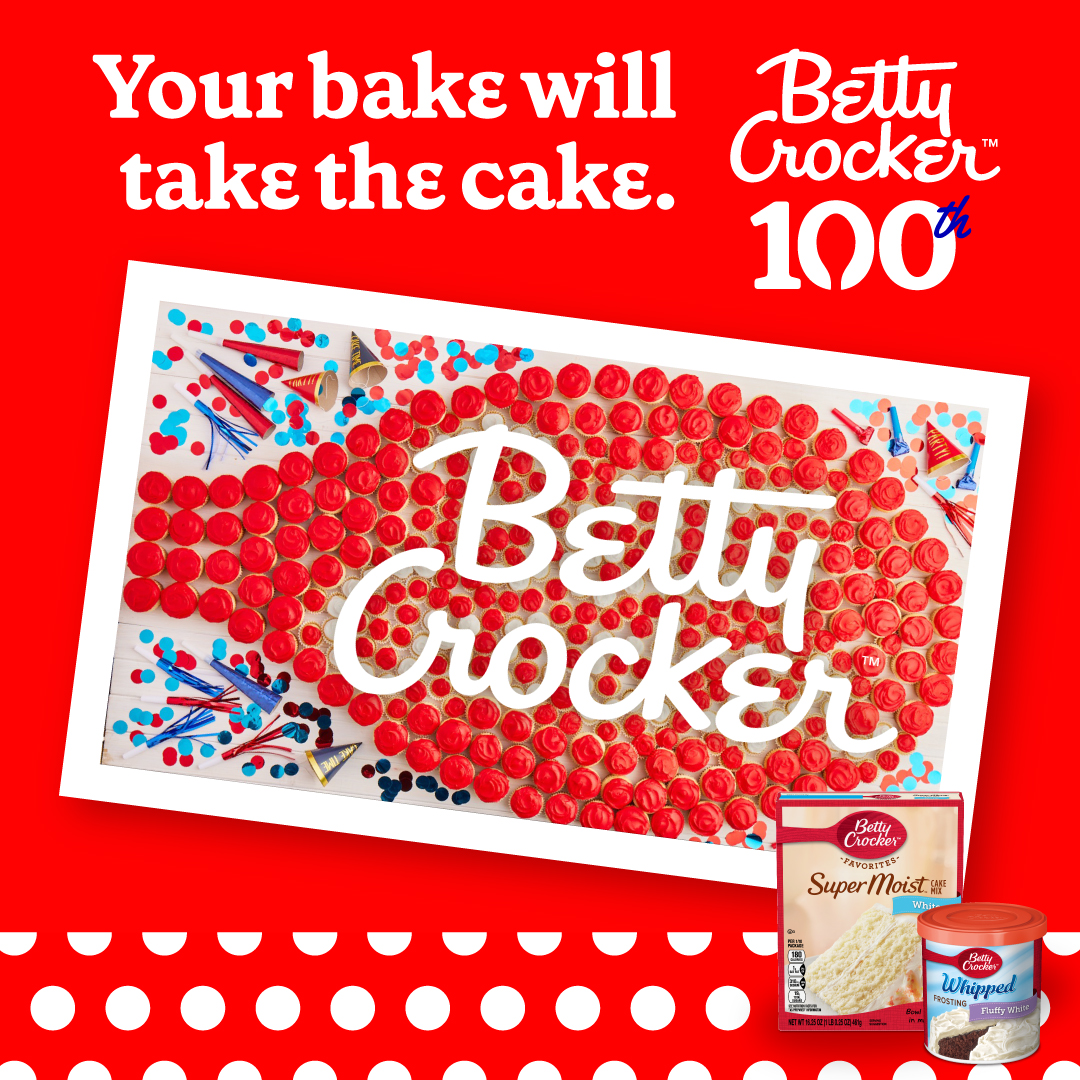 Betty Crocker red spoon made out of cupcakes